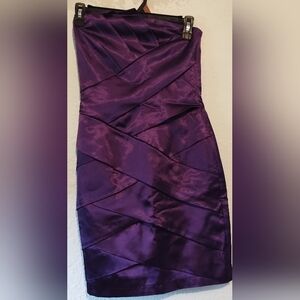 Cache's purple strapless dress